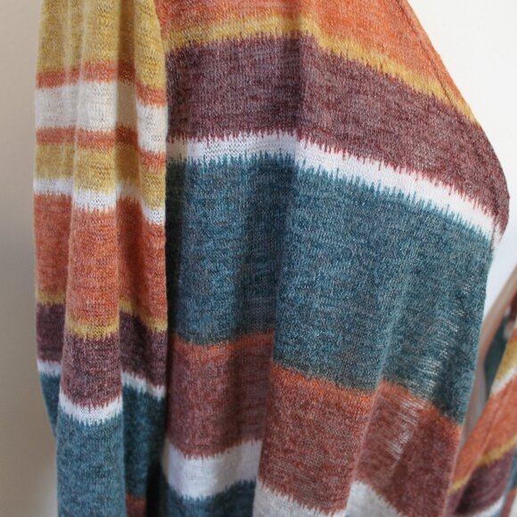 White Birch Multicolored Striped Cardigan Sz Medium - Picture 4 of 8
